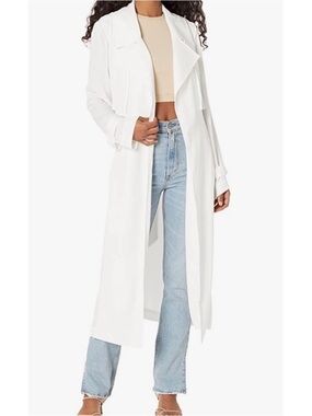 steve madden bb dakota white satin trench coat